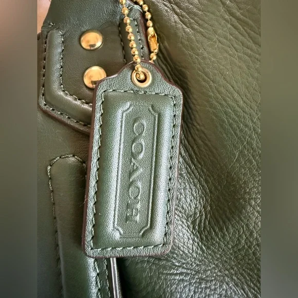 Coach Campbell Belle Leather Satchel - Forest Green - Picture 3 of 11